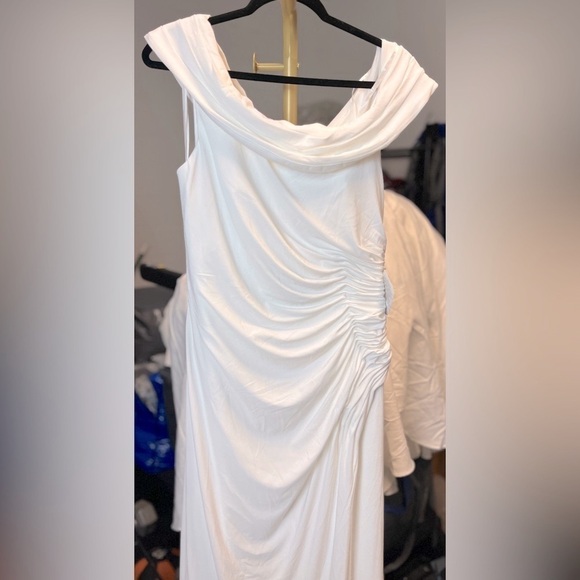 Mac Duggal 26517 Foldover Off-the-Shoulder Slit Gown - Picture 6 of 12